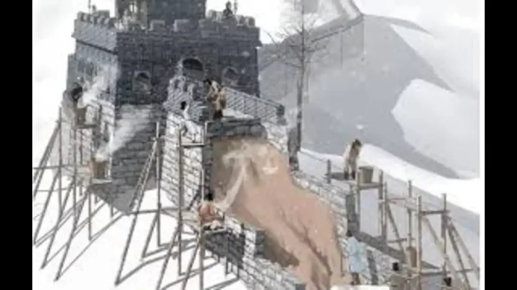 The Great Wall of China. Construction of China wall image